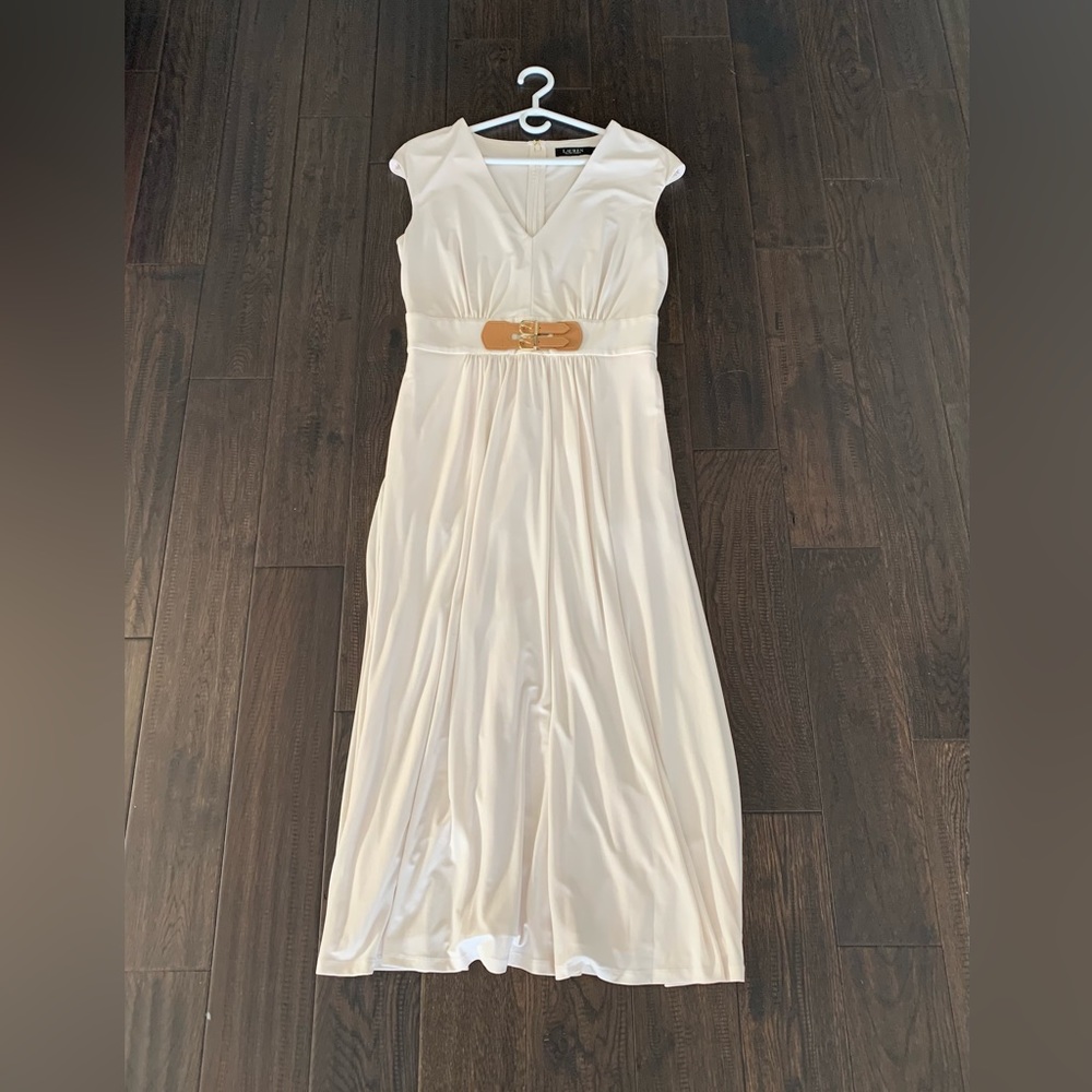 RALPH LAUREN size 10 cream/ivory long dress